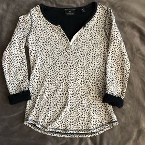 Scotch & Soda Leopard Henley Long Sleeve